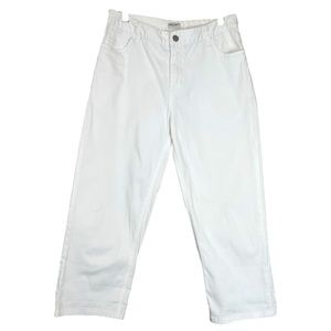 Cherokee White Denim Skinny Jeans Mid Rise Cropped Capris Petite Pants size 4